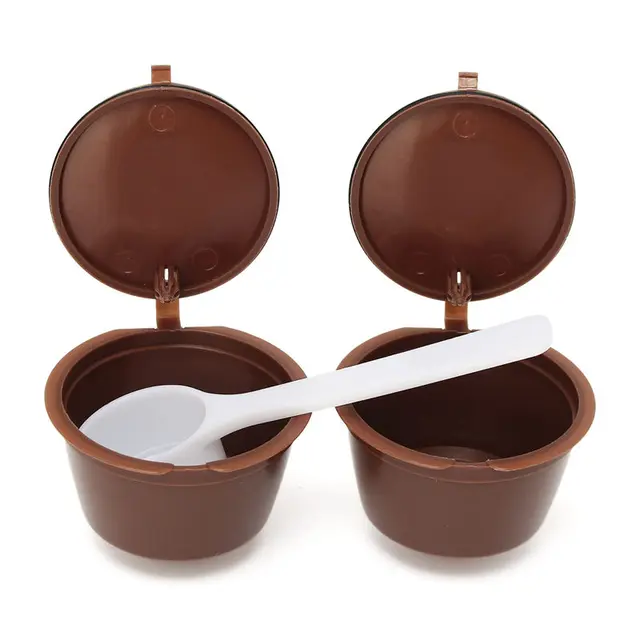 Cheap 2pcs Reusable Refillable Capsules Coffee Filter Baskets Cafe Tool with Plastic Spoon for Dolce Gusto Brewers Reuse Refill Cup Cheap 2pcs Reusable Refillable Capsules Coffee Filter Baskets Cafe Tool with Plastic Spoon for Dolce Gusto Brewers Reuse Refill Cup