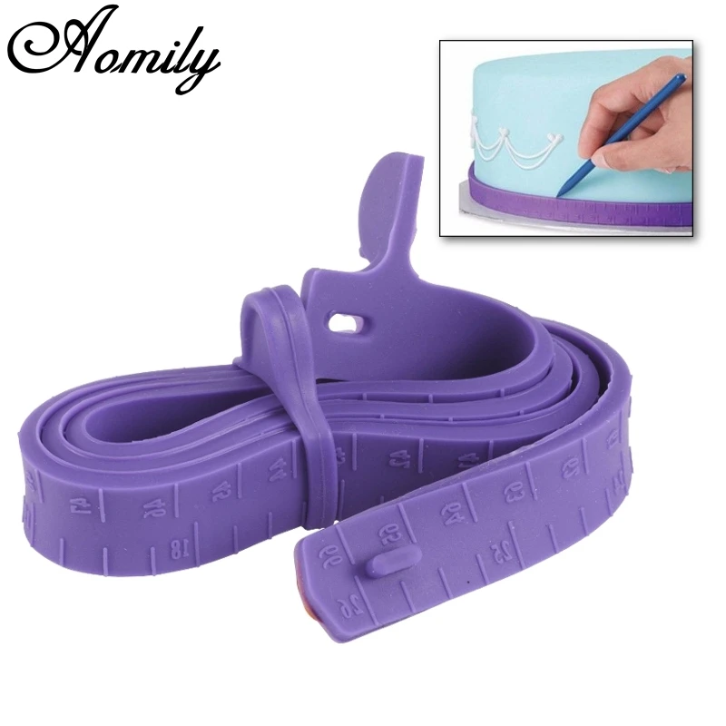 Aomily Silicone Cake Mold Fondant Measuring Tape For Border Decoration Dividing Ruler DIY Pastry Sugar Craft Baking Tools | Дом и сад