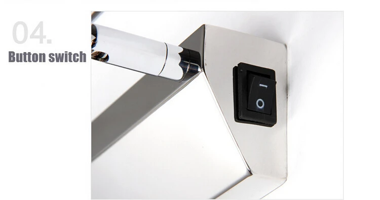 3 Вт SMD 5050 светодиодный настенный светильник, зеркальный передний светильник, теплый белый светильник для ванной с выключателем
