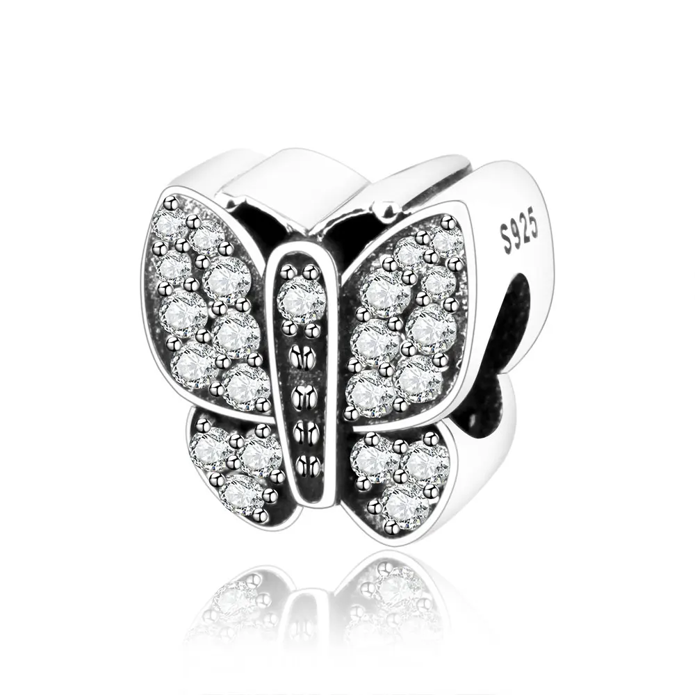 Fit Original Pandora Charm Bracelet Silver 925 Butterfly Antique Beads
