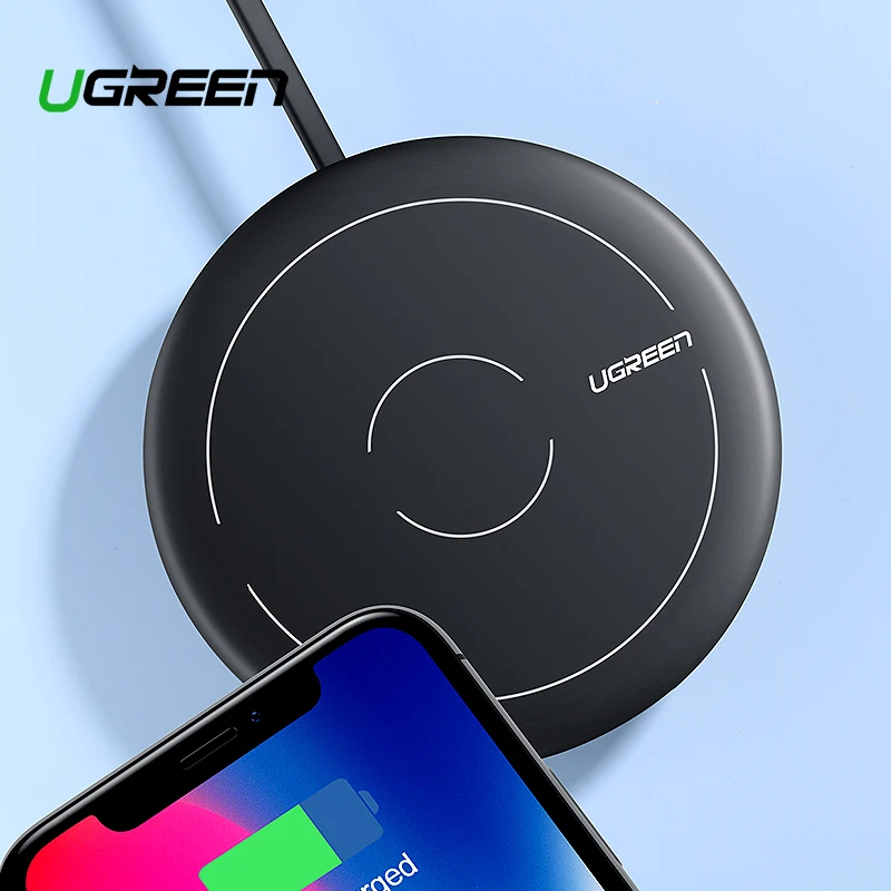 Ugreen Qi Wireless Charger for iPhone 8 X Xr Xs Max 10W Fast Wireless Charging Phone Charger for Samsung Galaxy S8 S9+ Note 9