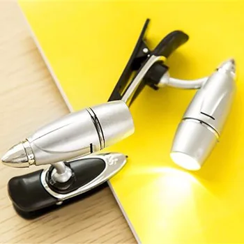 

1 Pcs Mini Portable LED Reading Light Clip Book Lamp Adjustable Spot Light Rotating Bullet Clip on LED Book Light Size: 6*5cm