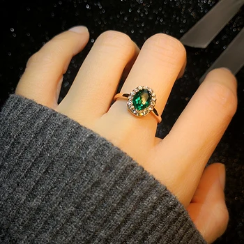 

MOONROCY Cubic Zirconia Jewelry Rose Gold Color CZ Crystal Rings Red Green Purple Fashion for Women Drop Shipping Finger Gift