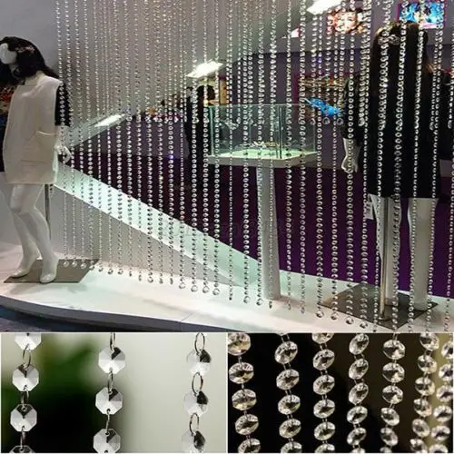 

30m Long New Fashion Garland Diamond Strand Hanging Acrylic Crystal Bead Wedding Chrismas Party Decoration Free Shipping