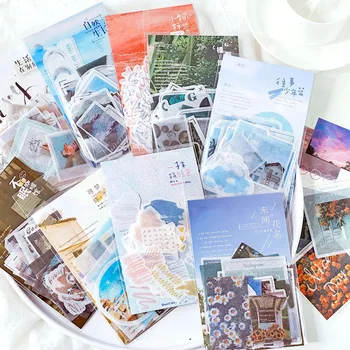

40 Pcs/pack Light And Shadow Monologues Collage Stickers For Stationery Scrapbooking DIY Diary Album Journal Label