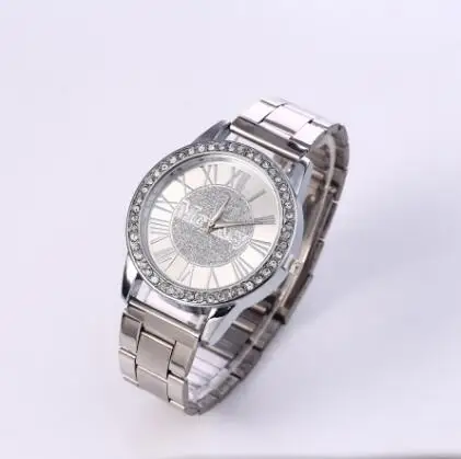 

2016 McyKcy Famous Brand Gold Arenaceous Crystal Casual Quartz Watch Relogio Feminino Women Stainless Steel Watches Unisex Clock