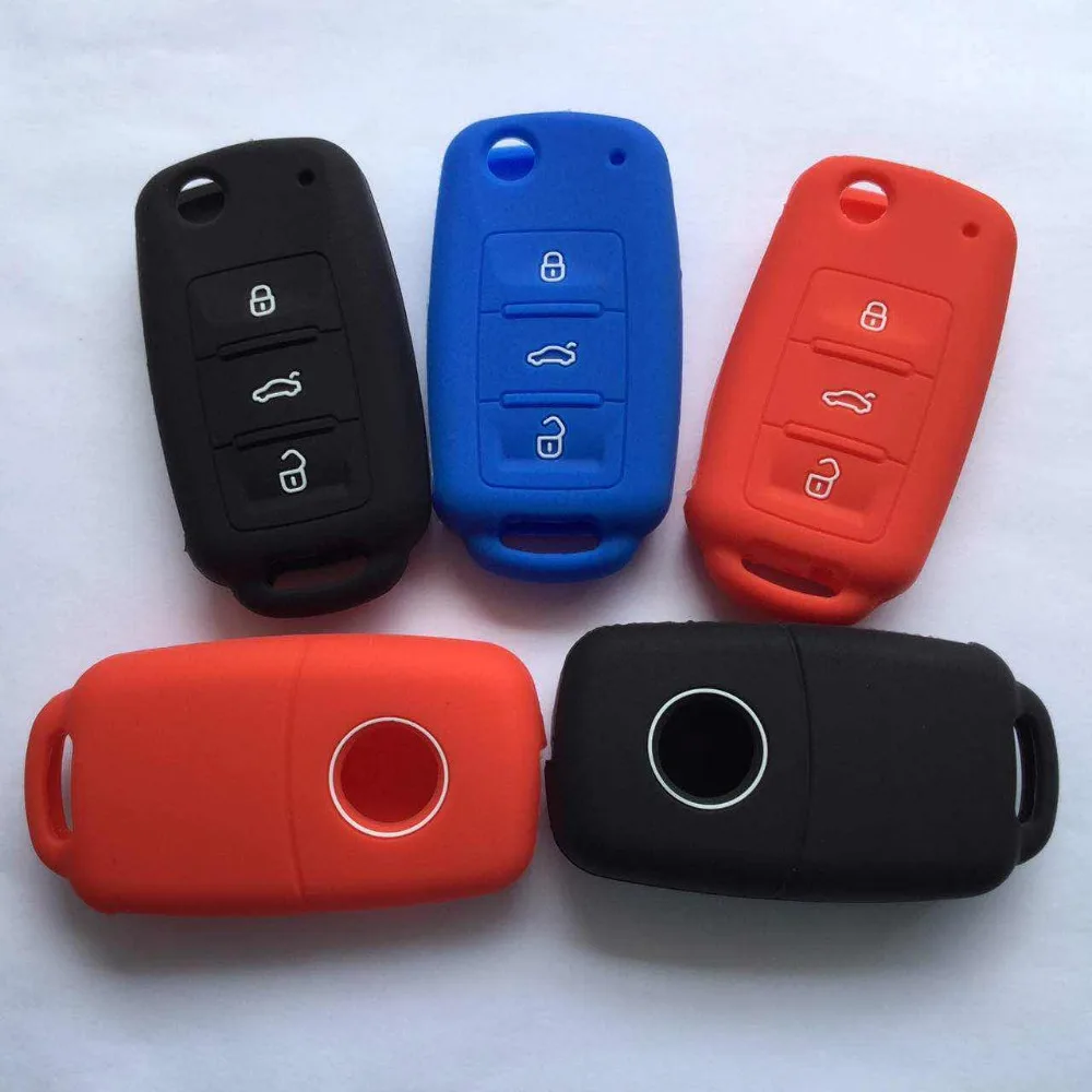 Custodia In Silicone Per Volkswagen Atlas Polo Passat Caddy Cc Gol Saveiro Crafter Jetta Golf Cross Fox Tiguan Per Skoda Flip Key