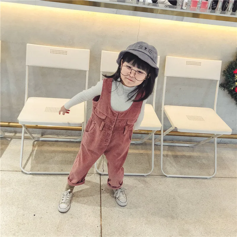 Hot selling autumn kids child 2018 clothes children overall pants for boys trousers girls corduroy pants jumpsuit for girls kids (12)