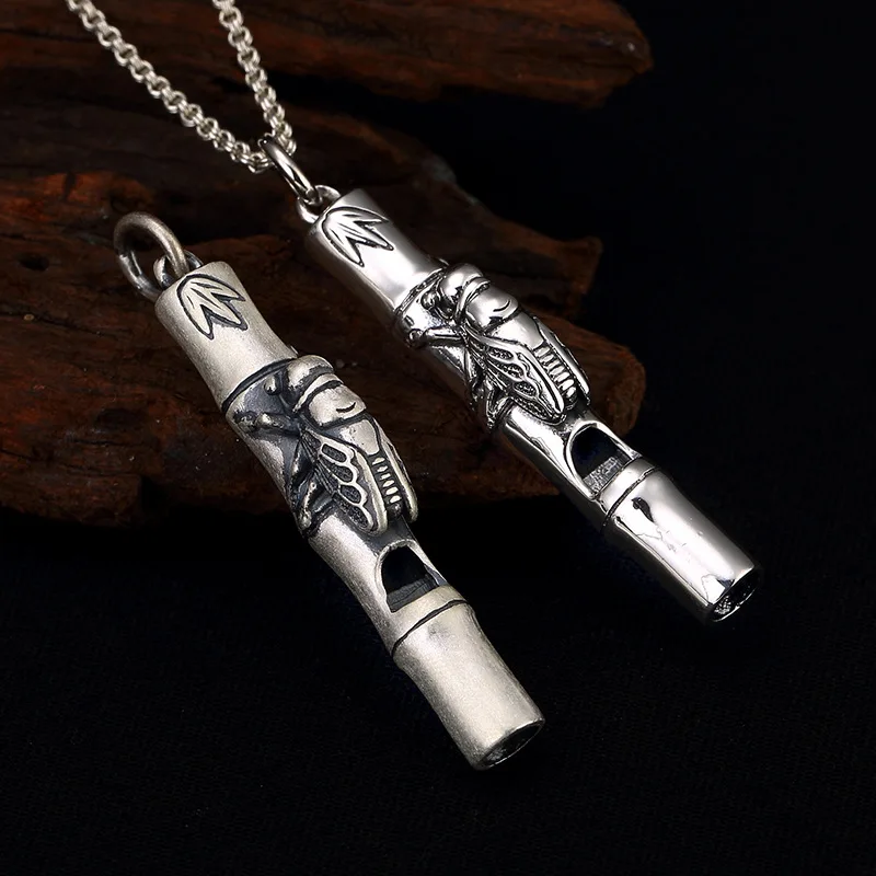 

S990, Pure Silver, Ancient Silver, Cicada, Whistle, Personality, Men And Women, Wholesale Silver Pendant Wholesale.