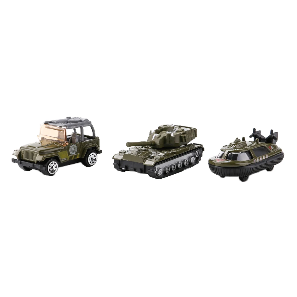 3pcs Jeep Car Police Car Submarine Military Model Toy Soldier Army Men Accessories