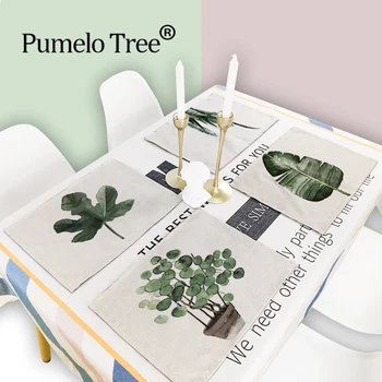 

Leaf Table Set Placemats 2/4/6Pieces Drink Coaster Table Napkins Home Decoration Nordic Pad On The Table Pad American Placemats