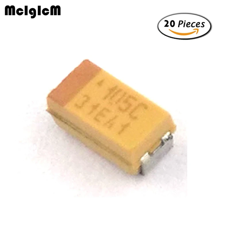 Танталовый конденсатор SMD MCIGICM 20 шт. A 3216 1 мкФ 16V | Электронные компоненты и