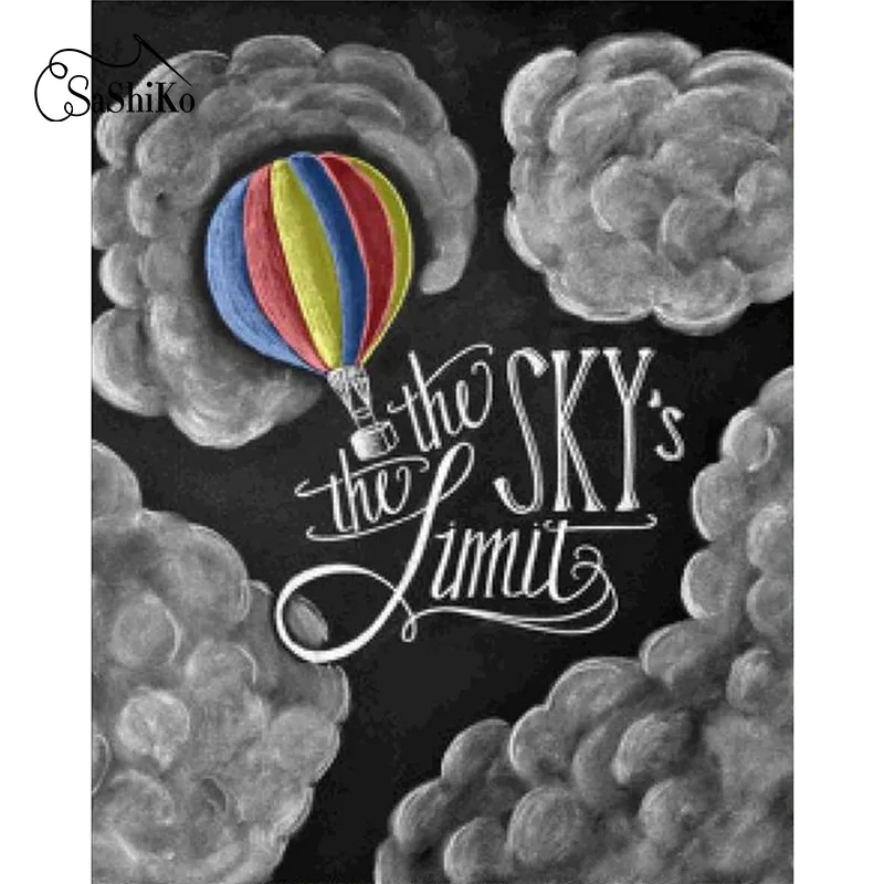 

SASHIKO 100% Full Round/Square Drill DIY 5D Full Drill Sky Blackboard Diamond Embroidery Patterns Home Decor Diamond Painting