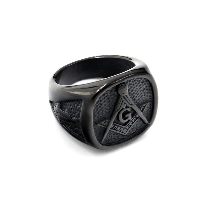 Calm Black plated College Style Кольцо масоны масонские кольца для мужчин обручальное кольцо