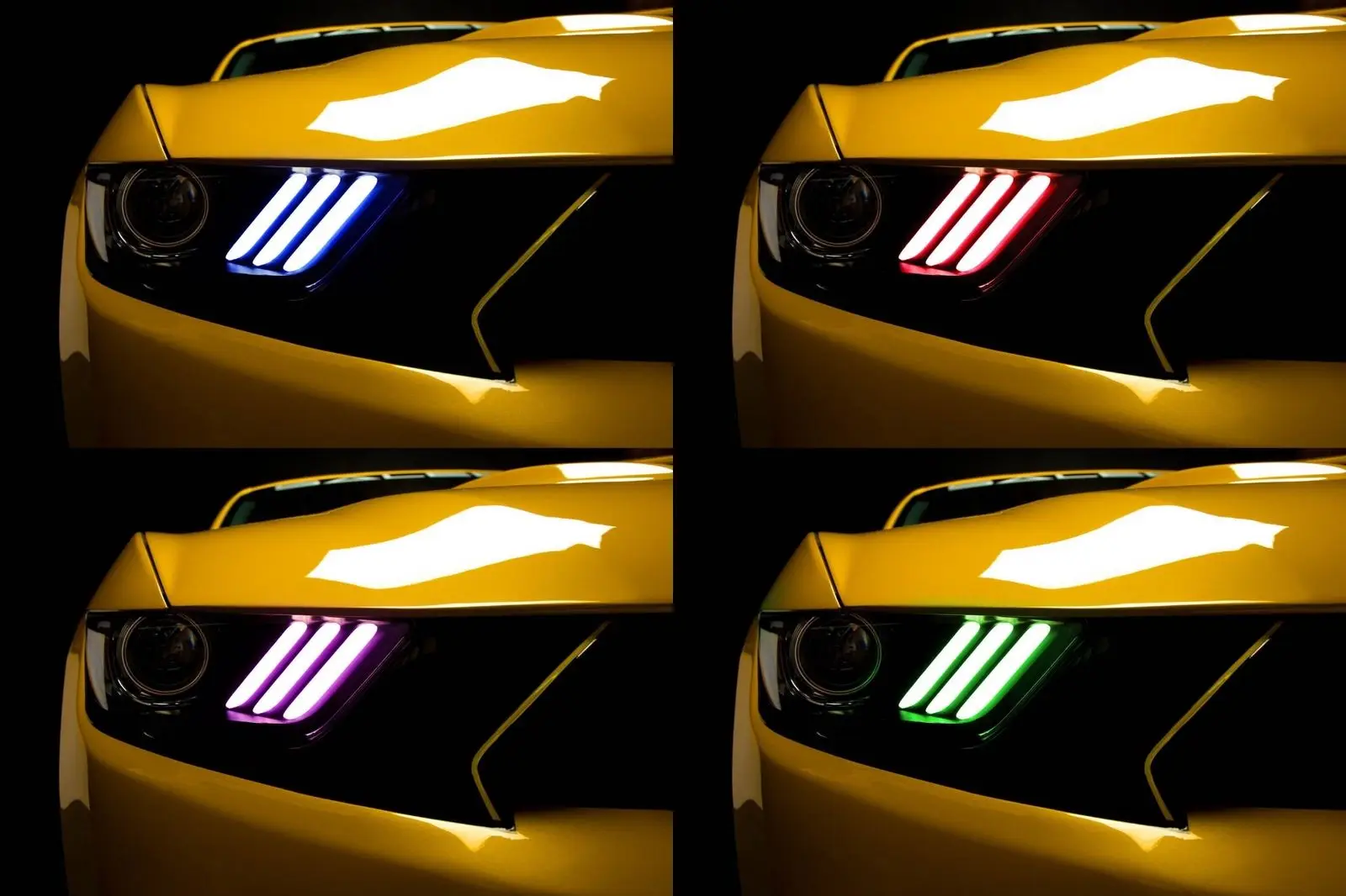 Дистанционный rgbw-контроль многоцветный светодиодный DRL Дневной свет доска освещение комплект для Ford Mustang