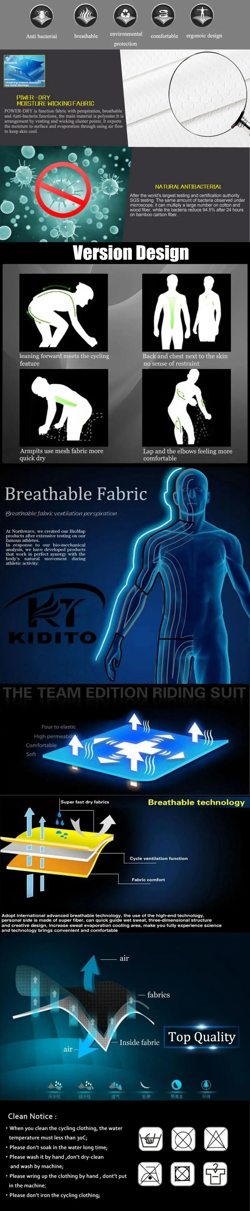 KIDITOKT дышащая профессиональная одежда для велоспорта, комплекты для велоспорта, одежда для горного велосипеда, комплект из Джерси для велоспорта, спортивная одежда для горного велосипеда