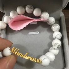 Персонализированное имя браслет из бисера на заказ именная табличка браслет из нержавеющей стали ювелирные изделия рождественские подарки для женщин браслеты