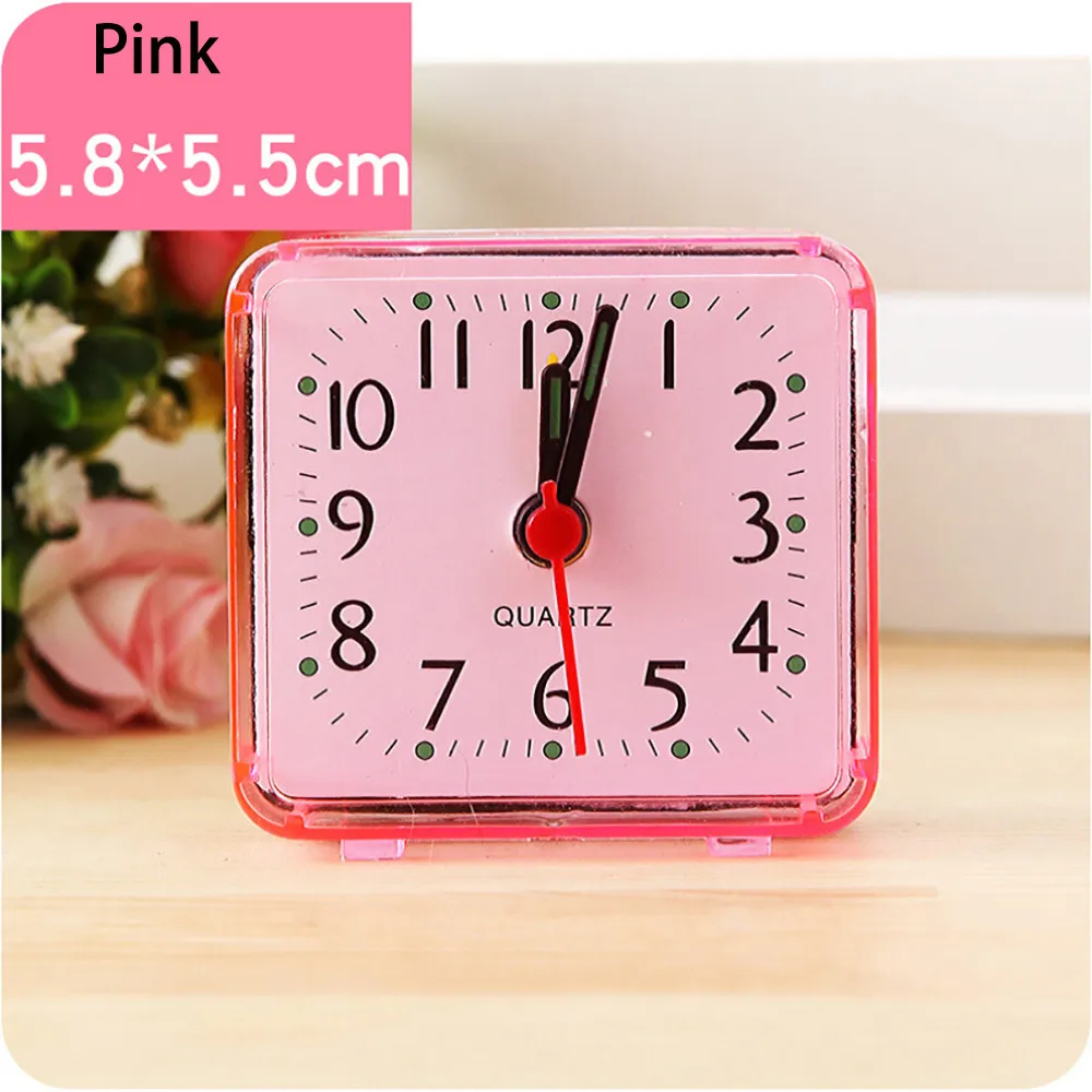Cute Small Bed Alarm Clock temperatureTransparent Case Compact Digital Alarm Clock Mini Children Student Desk Table Clock 17