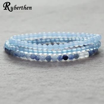 

Ruberthen Blue Aventurine Bracelets Trendy Celestine Bracelet Natural Mini Gem Stone Bracelet Drop Shipping
