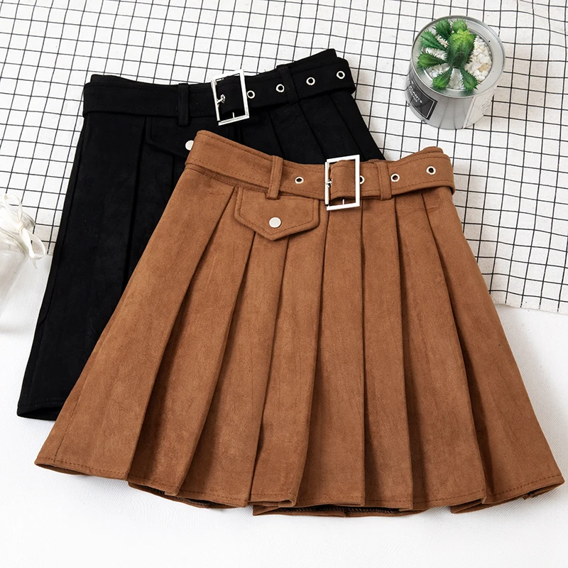 MUMUZI/плиссированные юбки для девочек; Новинка года; однотонные юбки для маленьких девочек; детская весенняя одежда; юбки черного и шоколадного цвета