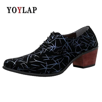 

Yoylap Brand British Style Oxford Shoes For Men Oxfords Leather Men Formal Shoes Lace Up High Heels Business Dress Shoes
