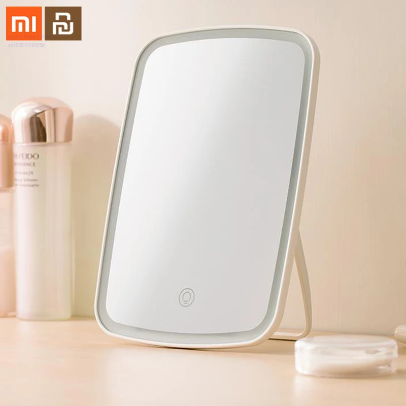 xiaomi Mijia, интеллектуальное портативное зеркало для макияжа, настольный светодиодный светильник, портативный складной светильник, зеркало для общежития, Настольный светильник