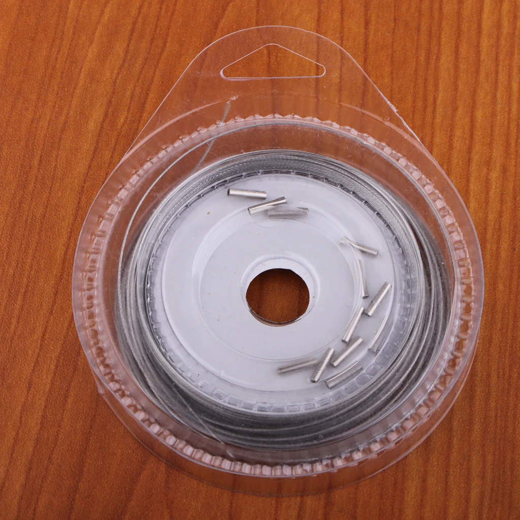 Silver Fishing Line Wire Leader Vinyl Coated Stainless Steel Trace Lures Leader Wire Accessories  10 Meter