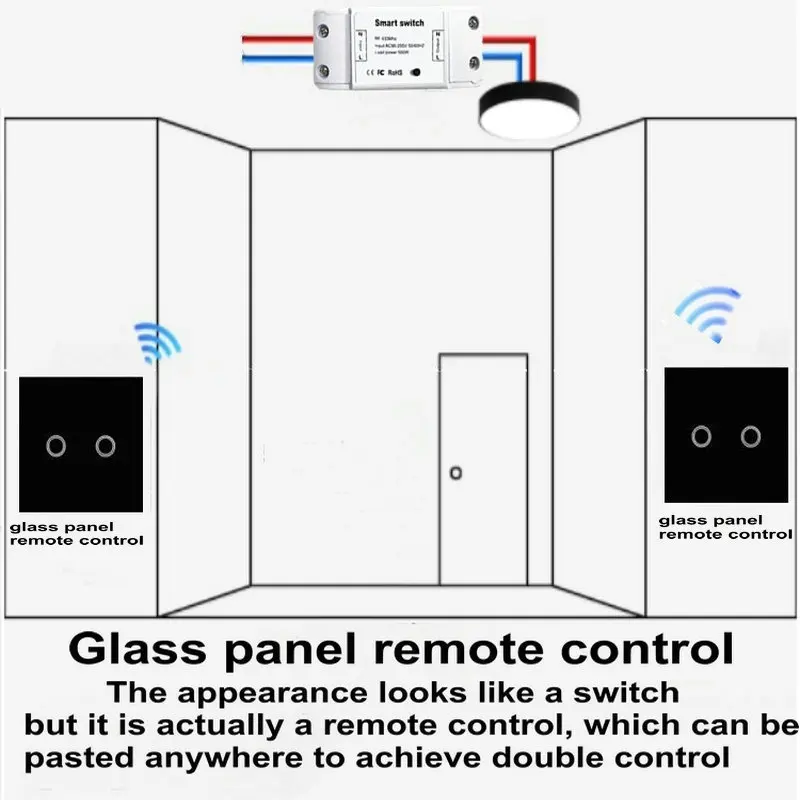Беспроводной сенсорный переключатель 433 МГц РЧ релейный приемник 86 Тип стеклянная настенная панель дистанционное управление переключатель передатчик для умного дома огни