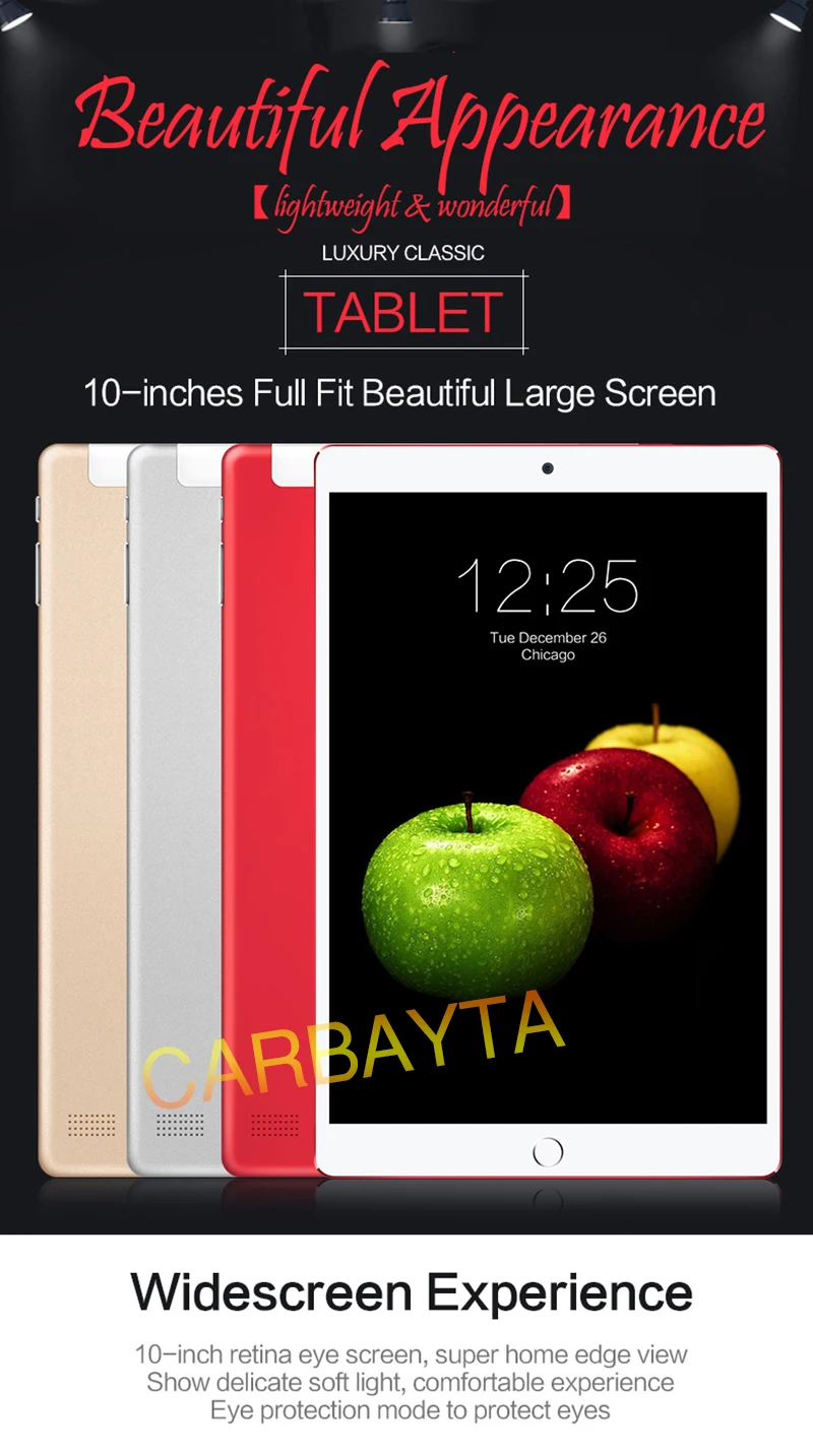 Новый CARBAYTA 128 GB флешки P80 Tablet 10,1 'WI-FI 10 Core Dual Камера 8MP Android 8,0 Tablet PC 4G LTE gps bluetooth телефон