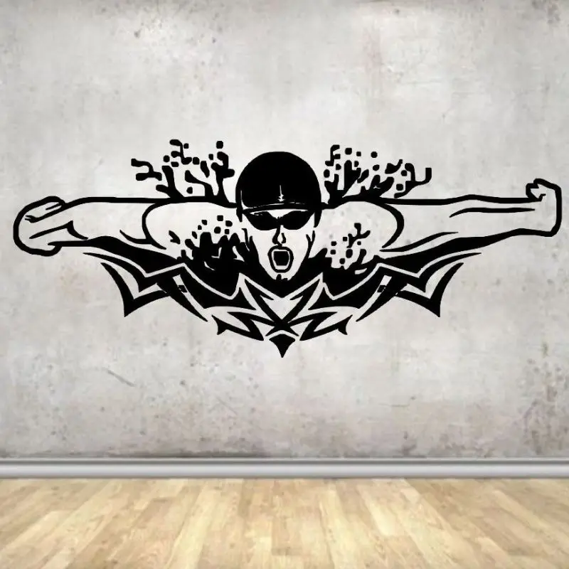 DCTAL swim decal triatlon etiqueta Run Riding nadador Decal natacion vinilo chm decoracion Mural bano etiqueta swim Sticker 55