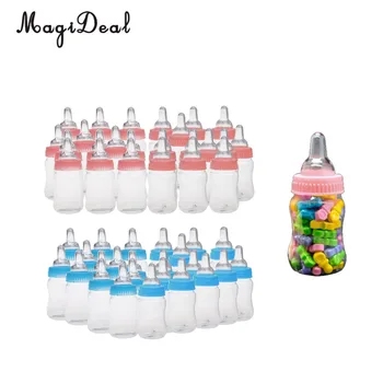 

MagiDeal 24pcs/Lot Milk Bottles Candy Bottles Baptism Christening Baby Shower Party Favors Gifts Pink/Blue
