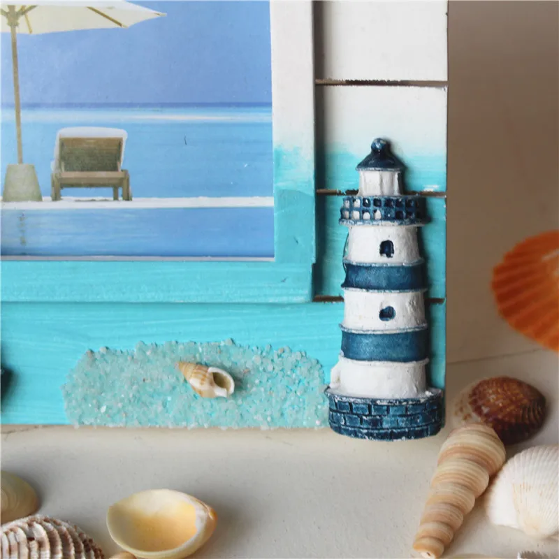 5 дюймов Средиземноморский дом твердая деревянная рамка для фотографии для дома настольные украшения креативные поделки фоторамка морской держатель для фото набор