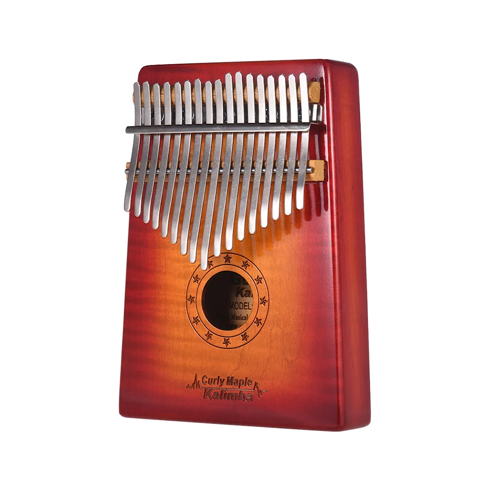 

GECKO MC-S 17-key Kalimba Thumb Piano Mbira Curly Maple Solid Wood with Storage Case Tuning Hammer Music Book Stickers Gift