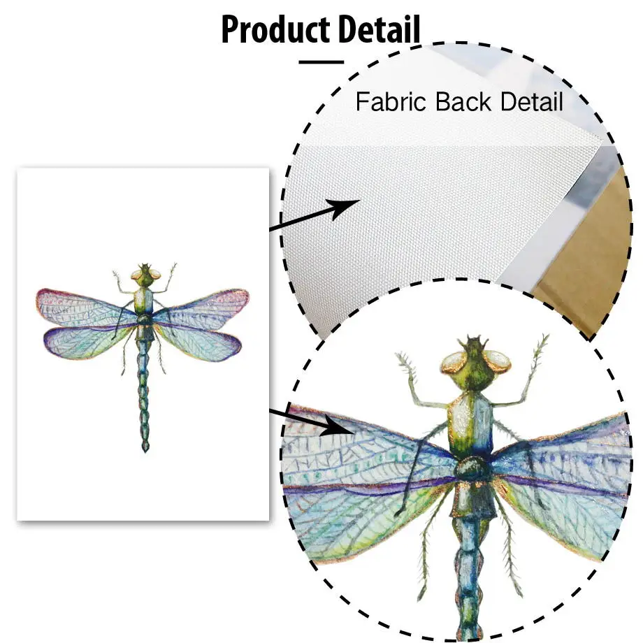 Красочная Стрекоза настенная живопись на холсте скандинавские плакаты и принты Настенные рисунки с животными для гостиной Детская комната Декор стен