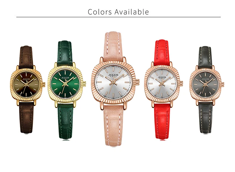 Julius vintage quadrado feminino quartzo relógios de
