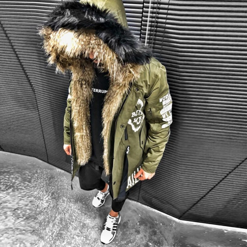 

Hot Brand Winter Jacket Men 2019 New Parka Coat Men Overseas Fur Hood Male Jacket Cold Casual Parks S-XL