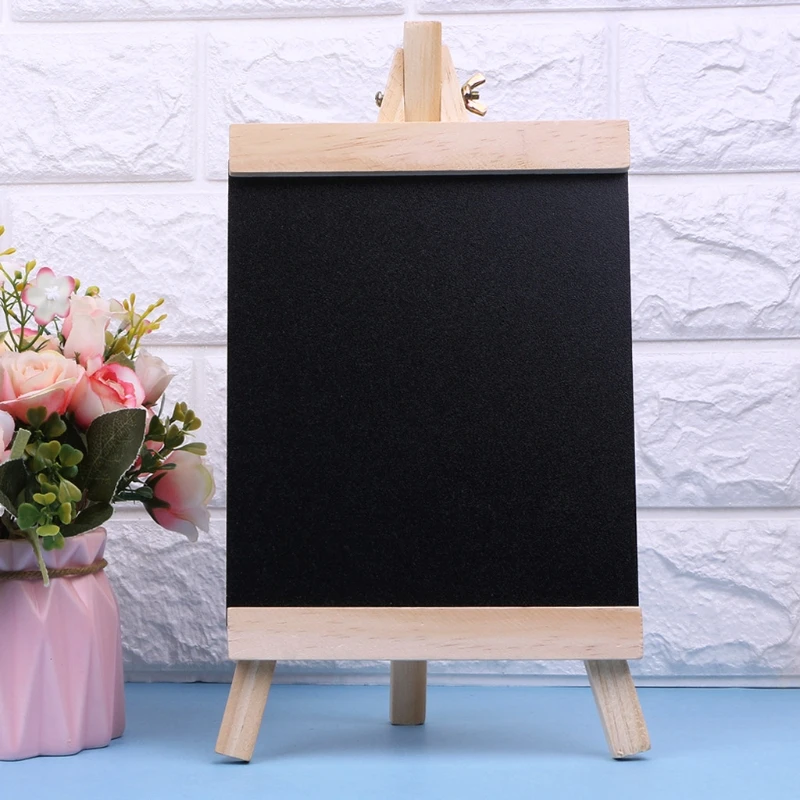 Placas de Escrita Grande Desktop Mensagem Blackboard Cavalete Quadro Crianças Madeira Dobrável 20cm x 21.5cm Mod. 188465 3 Quadro negro