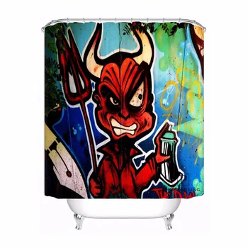 

Custom Graffiti Art Waterproof Shower Curtain Home Bath Bathroom s Hooks Polyester Fabric Multi Sizes#180421-Sina-04