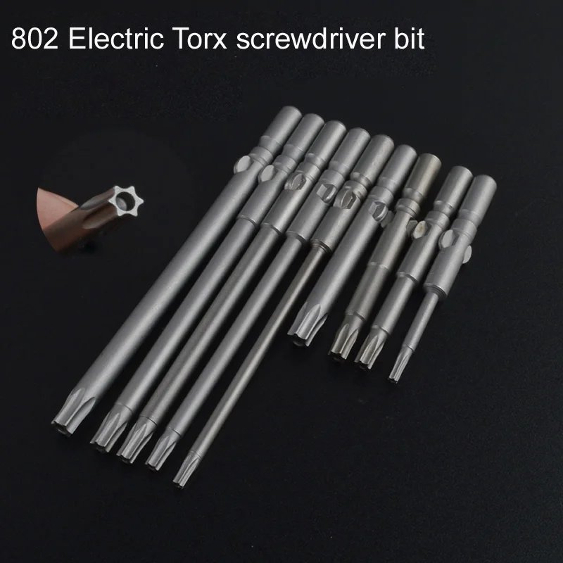11PCS 802 6mm Round Shank Torx Screwdriver Bit Set for DC Powered Electric Star Hand Tools T8-T30 60mm &amp100mm length | Инструменты
