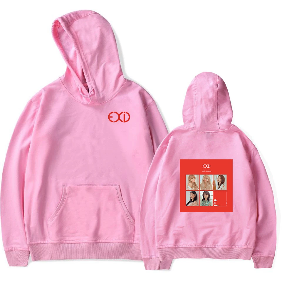 Женская толстовка с капюшоном EXID Moletom Feminino Inverno свободная флисовая в стиле