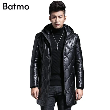 

Batmo 2017 new arrival winter high quality sheepskin white duck down hooded men's jacket,men's warm coat,plus-size L-4XL X88736