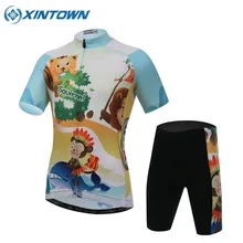 Детский велосипед одежда мальчиков девочек велосипед набор из майки и шорт команды велосипед Ciclismo Детские футболки для горного велосипеда Cyc Топ костюмы