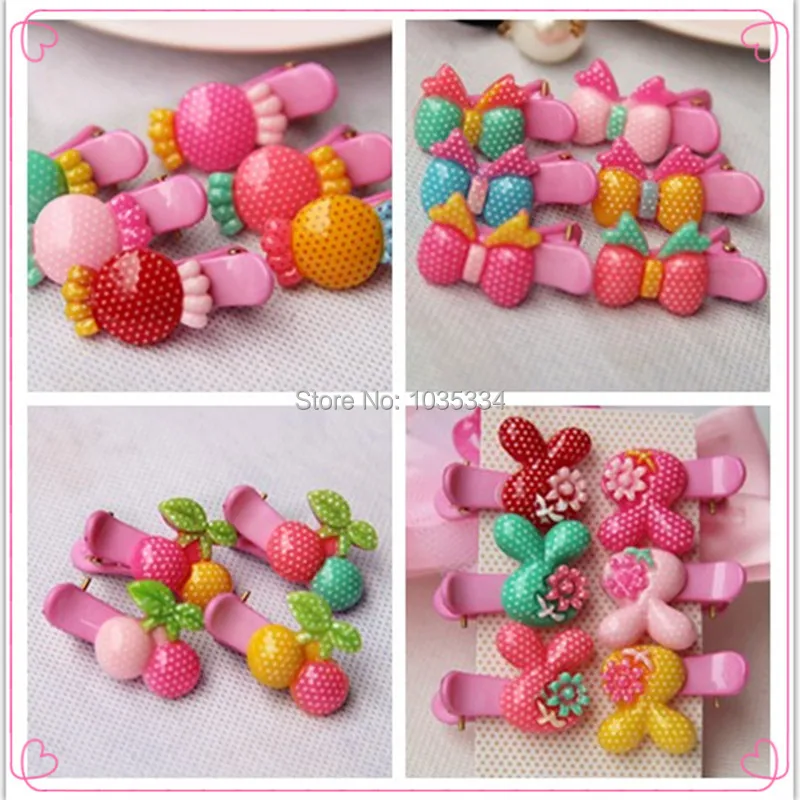 60 pcs/lot New Cute kids acrylic hair Clips Baby Girl hairpins Child