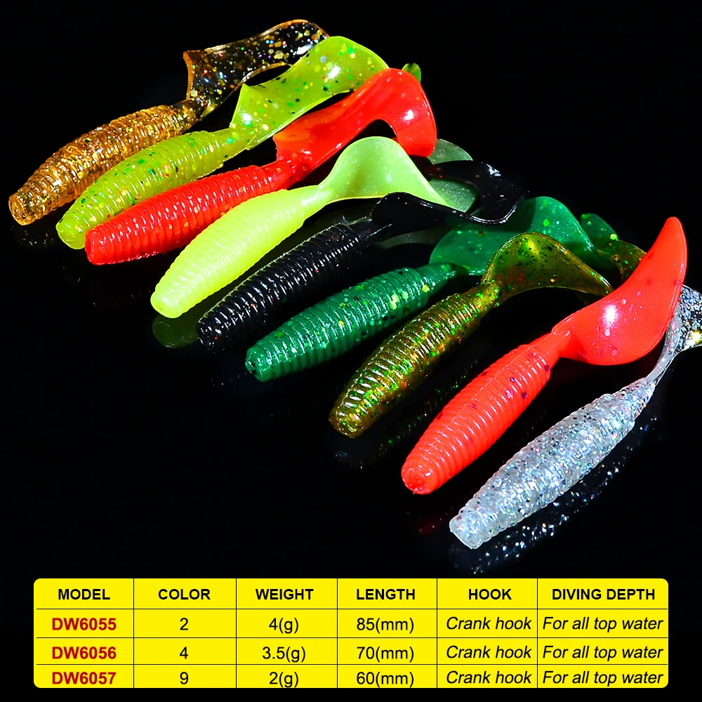 

10pc/set Fishing Lures Floating Soft Lure 2/4/9 Colors Soft Baits 6/7/8.5CM Fishing Baits Soft Fishing Tackle 2/3.5/4g Lure Set