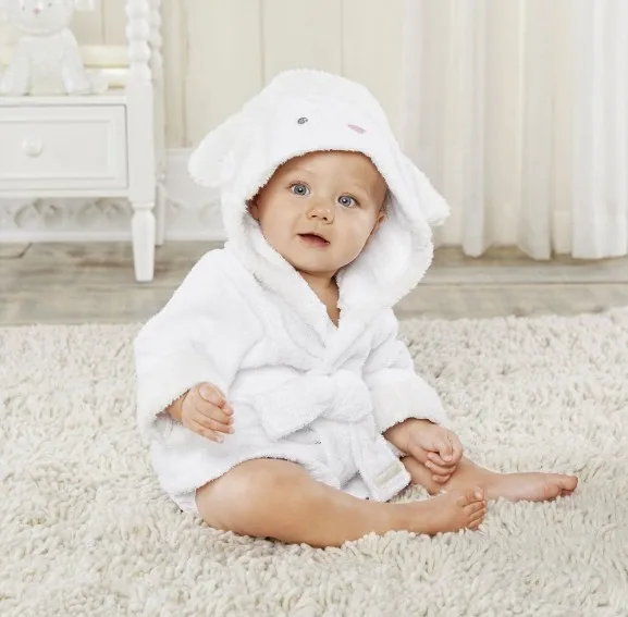 16 Designs Hooded Animal modeling Baby Bathrobe Cartoon Baby Spa Soft Towel Character kids bath robe infant beach towels - Цвет: sheep