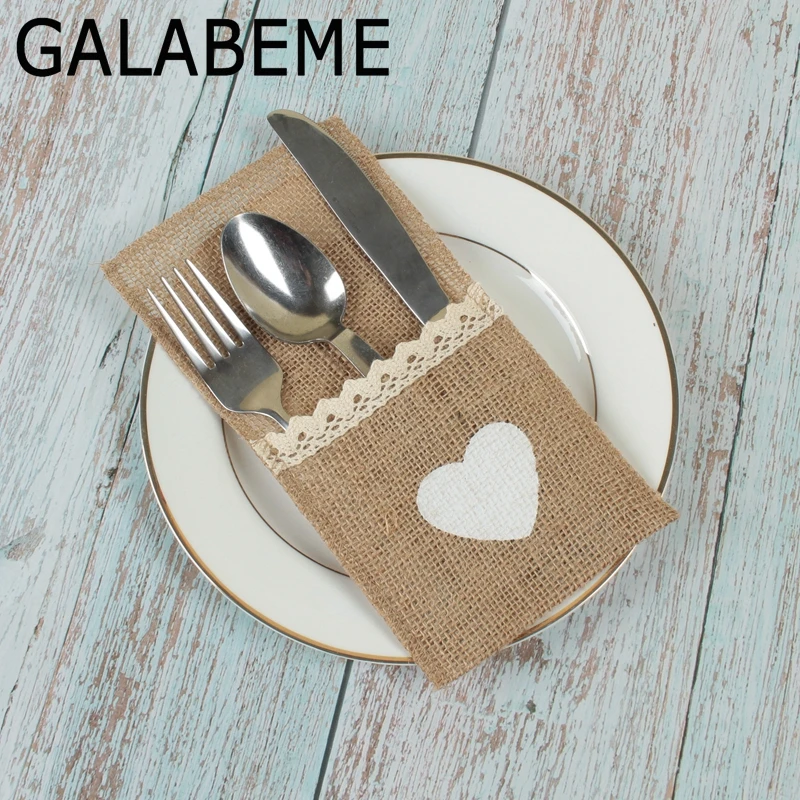 Galabeme 1 штука 21x11 см джутовая Мешковина держатель столовых приборов столовые