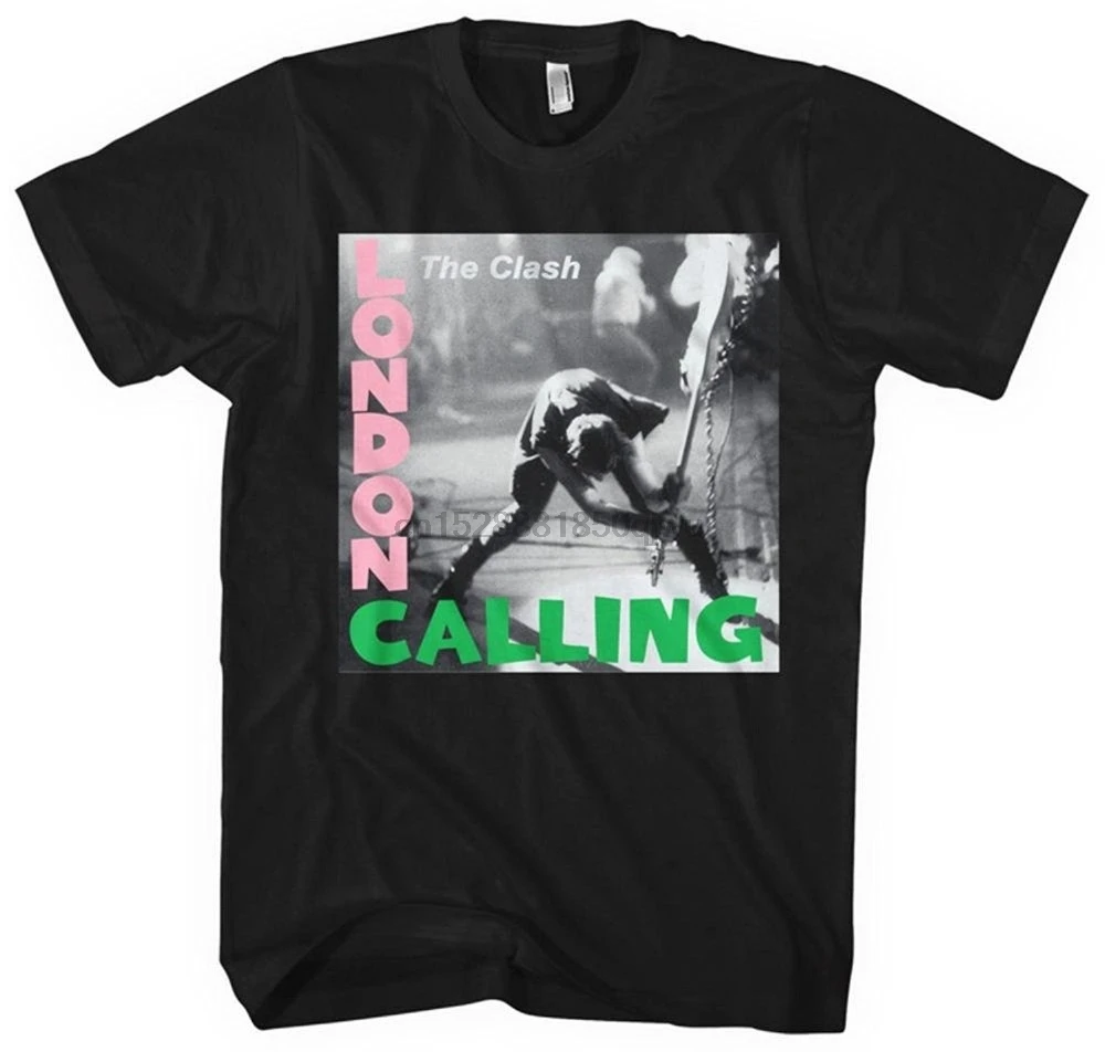 

Cool Funny T Shirt High Quality Tees Clash London Calling T-shirt Funny Printing T Shirts Men Short Sleeve T-shirts
