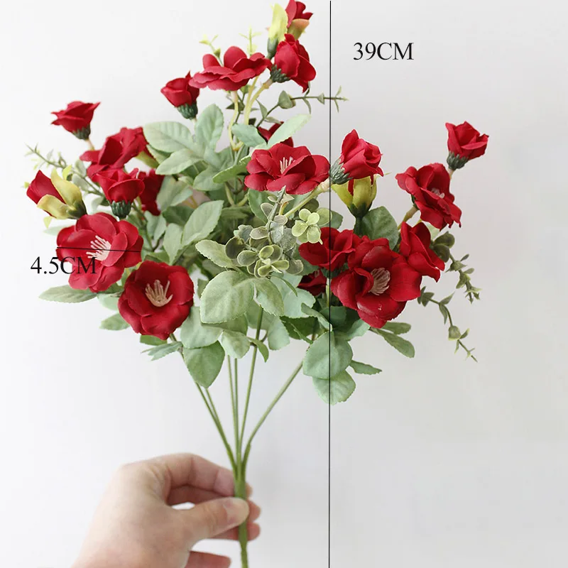 Искусственные розы Букет дома свадебный зал шёлковые цветы для украшения Высокое качество Цветочная композиция комнатные растения