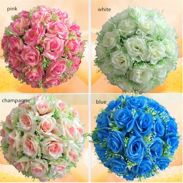 

wholesale 20cm Silk Rose Pomander Flower Ball Bridal Wedding Decor Favor Party Kissing Balls Wedding bouquet Free Shipping