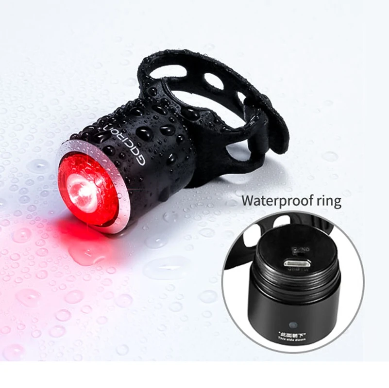 

GaCIROn IPX5 Waterproof Smart Bike Bicycle Light USB Rechargeable Taillight Mini LED MTB Road Bike Cycling Rear Lamp 5 Lumens